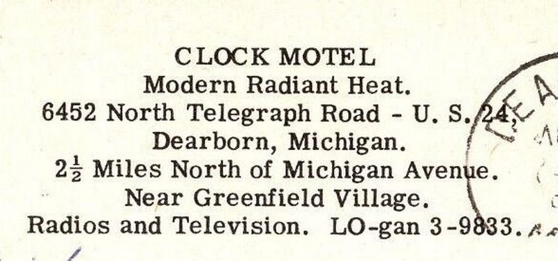 Clock Motel - Vintage Postcard (newer photo)